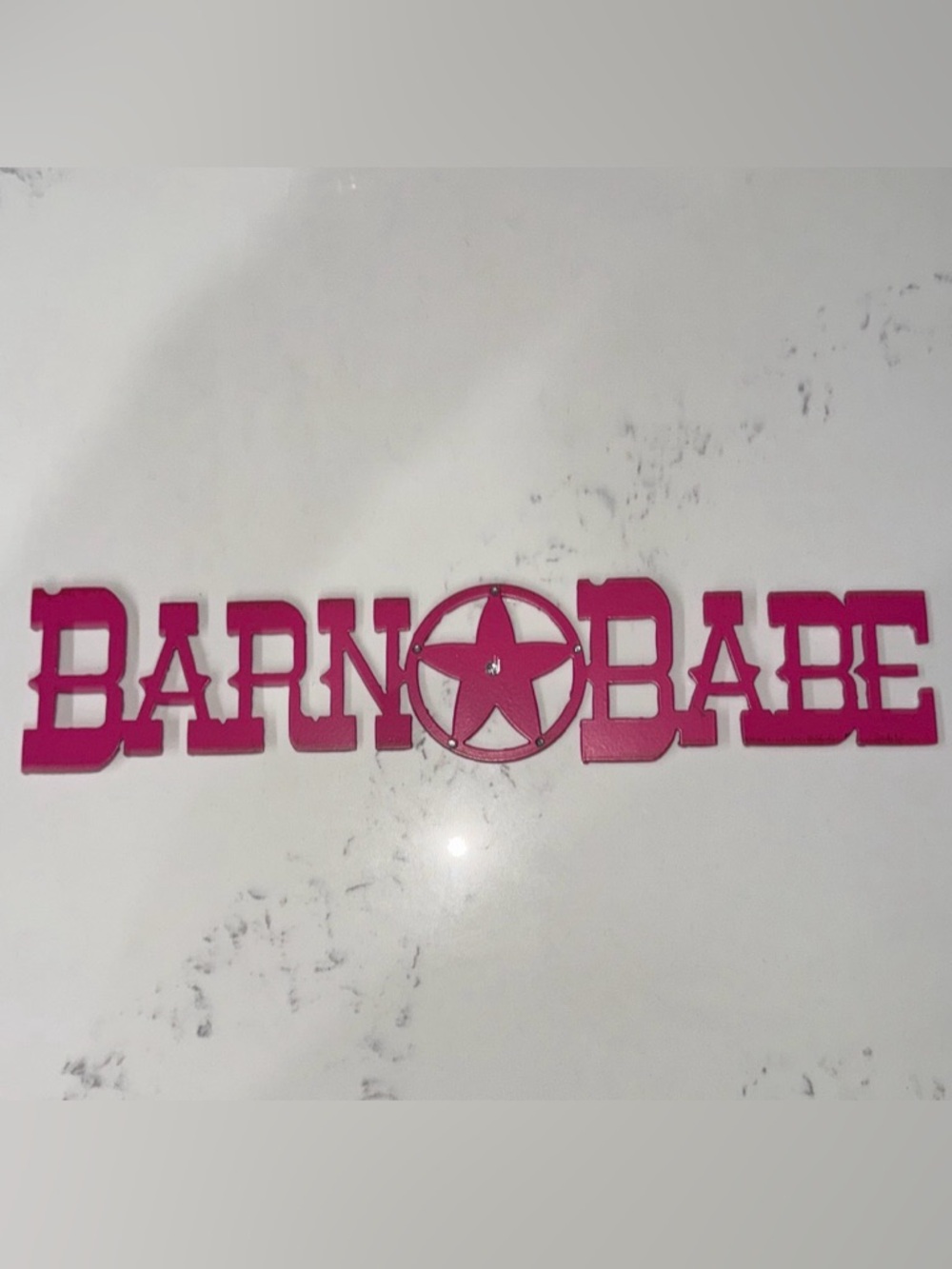 BARN BABE Pink Metal Sign